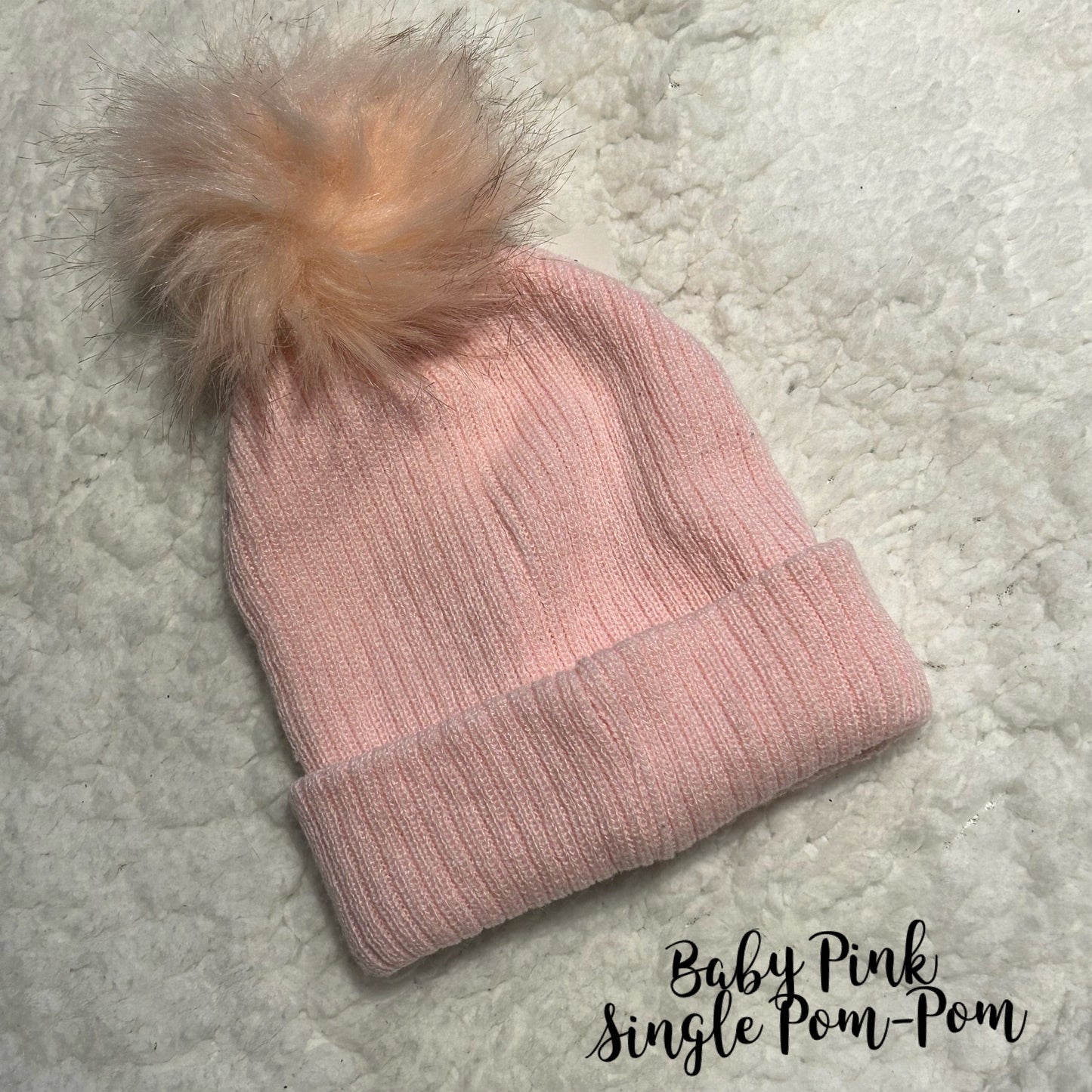 Single Pom-Pom hats (With personalised name)