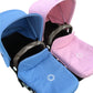 GREY QUILTED Zip on 2 Bumper bar covers for double pram