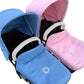 WHITE Zip on 2 Bumper bar covers for double pram